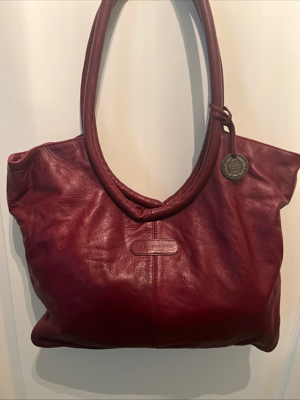 Wander Red Pebbled Leather Handbag